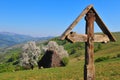 Old wooden cross in apuseni mountains,romania